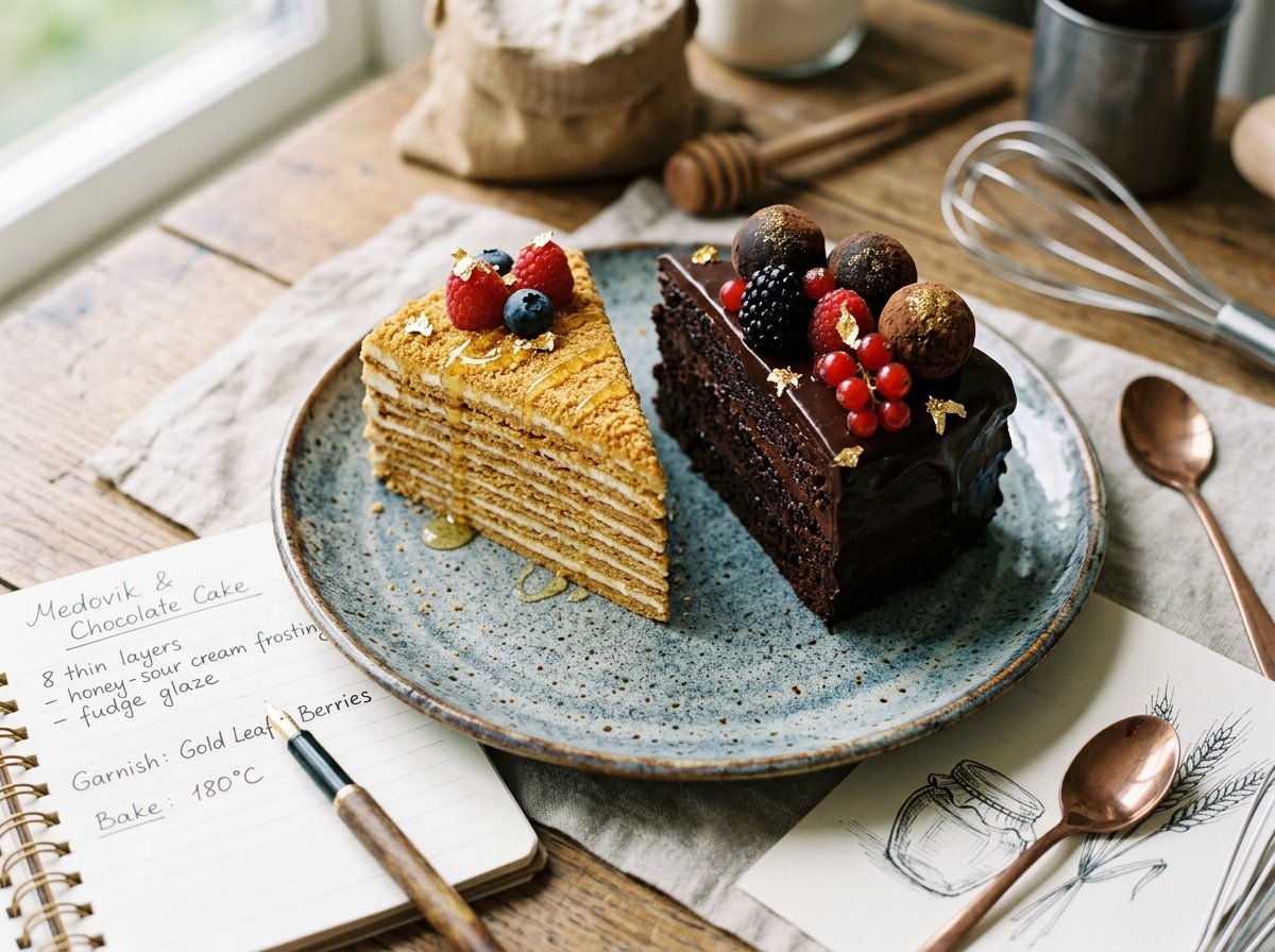 Artisan Medovik Honey Cake & Chocolate Fudge